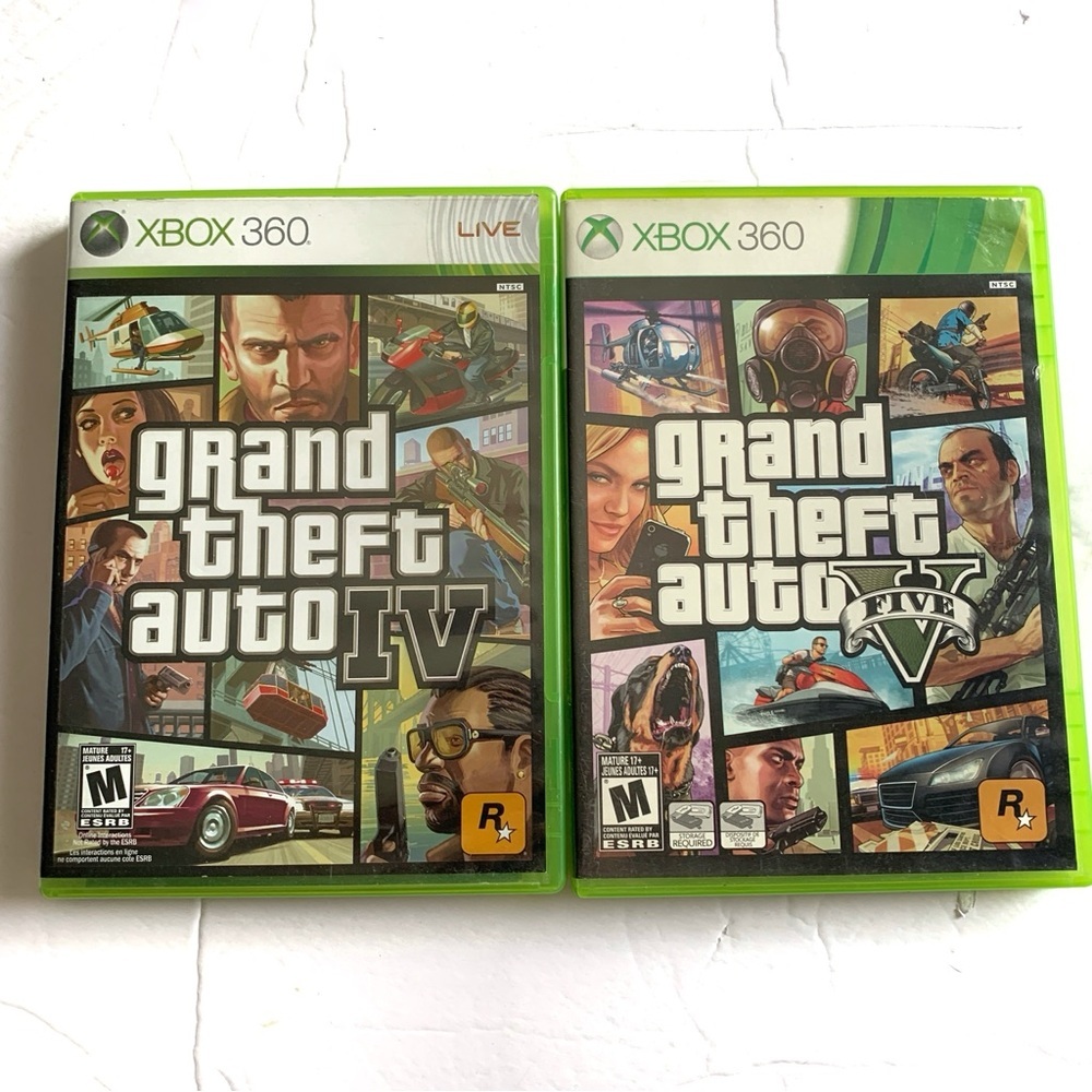 Xbox 360 Grand Theft Auto IV And Grand Theft Auto V Video Games